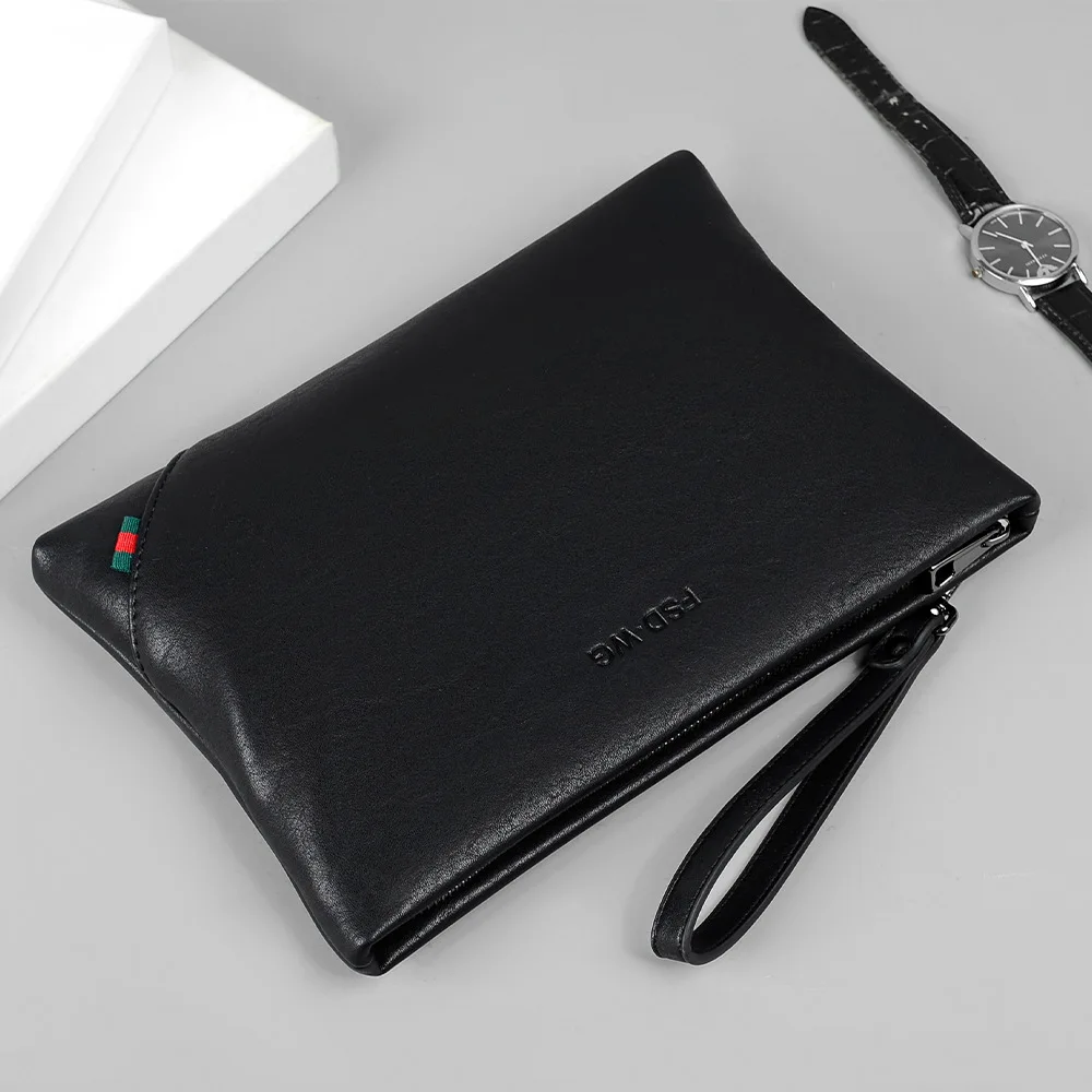 High End Luxury Fashionable Men's Handbag Embossed Envelope Bag Clutch Business PU Men's Large Capacity Envelope Messenger Men