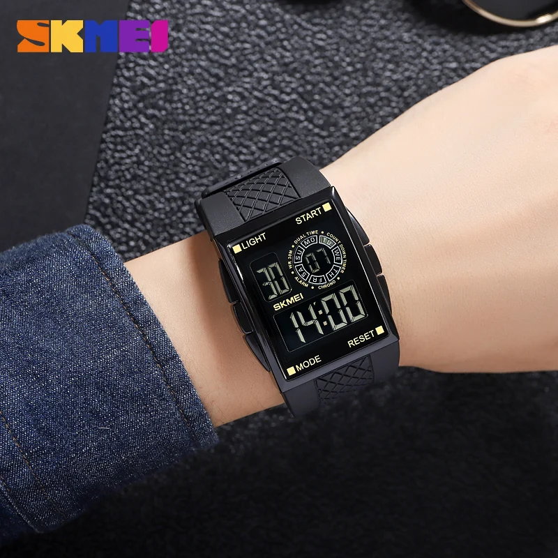 Luxury 2Time Digital Watch Fashion Brand SKMEI Men\'s Watches Outdoor Stopwatch Led Light Electronic Clock Life Waterproof Reloj