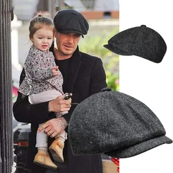 Retro Wool Newsboy Caps Men British Painters Hats Autumn Winter Berets Black Suede Flat Cap Hip Hop Berets NC18