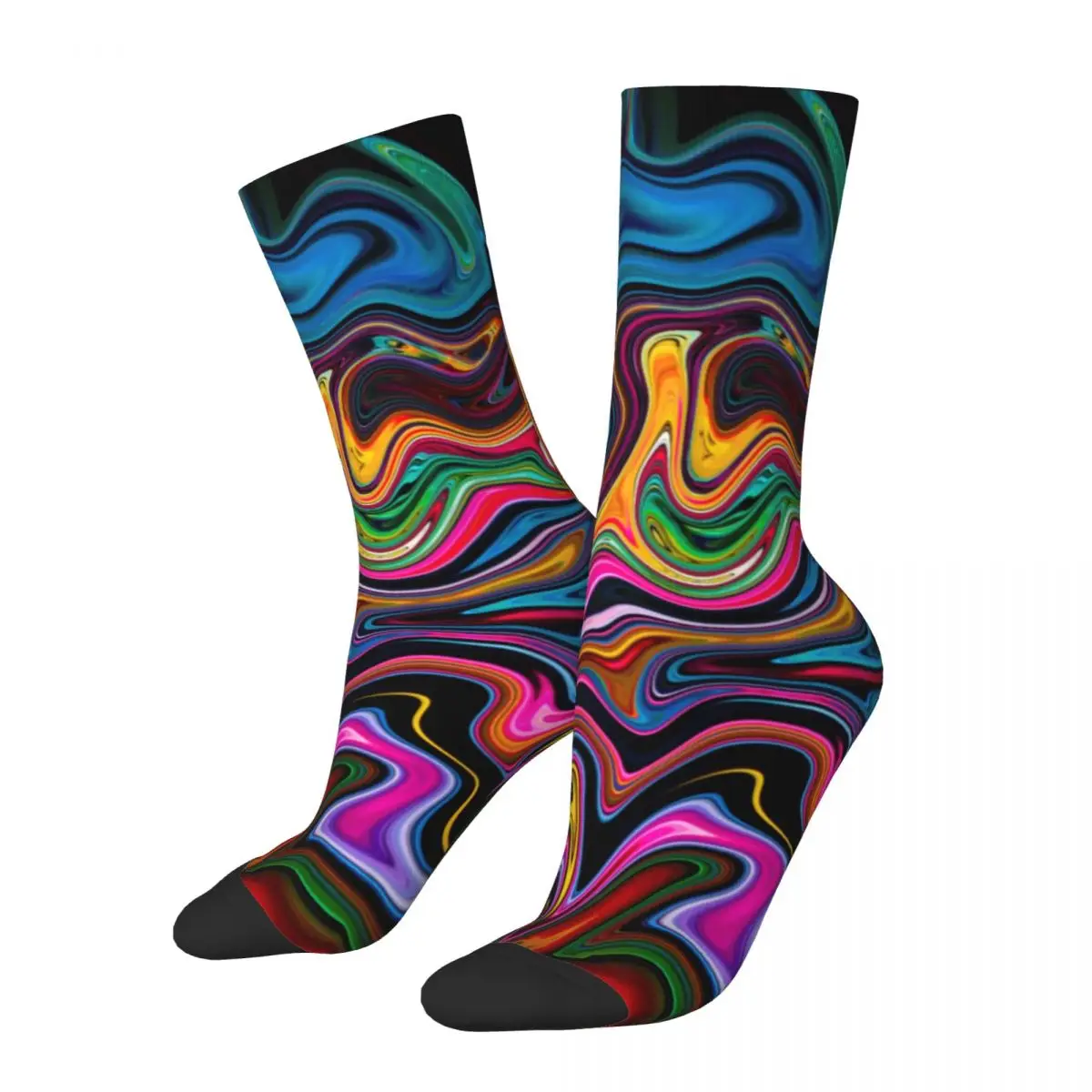 Liquid Marble Socks Autumn Abstract Print Stockings Harajuku Women Men Medium Soft Socks Pattern Running Anti Slip Socks