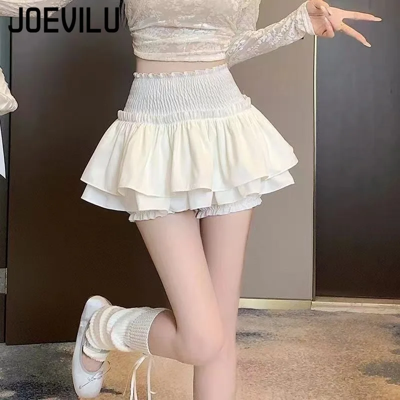 

Women's White Sexy Short Skirt New Spring and Summer Cake Skirt High Waist Small Ballet Style A Word Fluffy Half-body Skirt