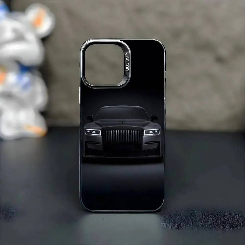 De ultieme luxe sedan telefoonhoesje voor iPhone 16,15,14,13,12,11, Mini, Pro, MAX zwarte matte schokbestendige hoes