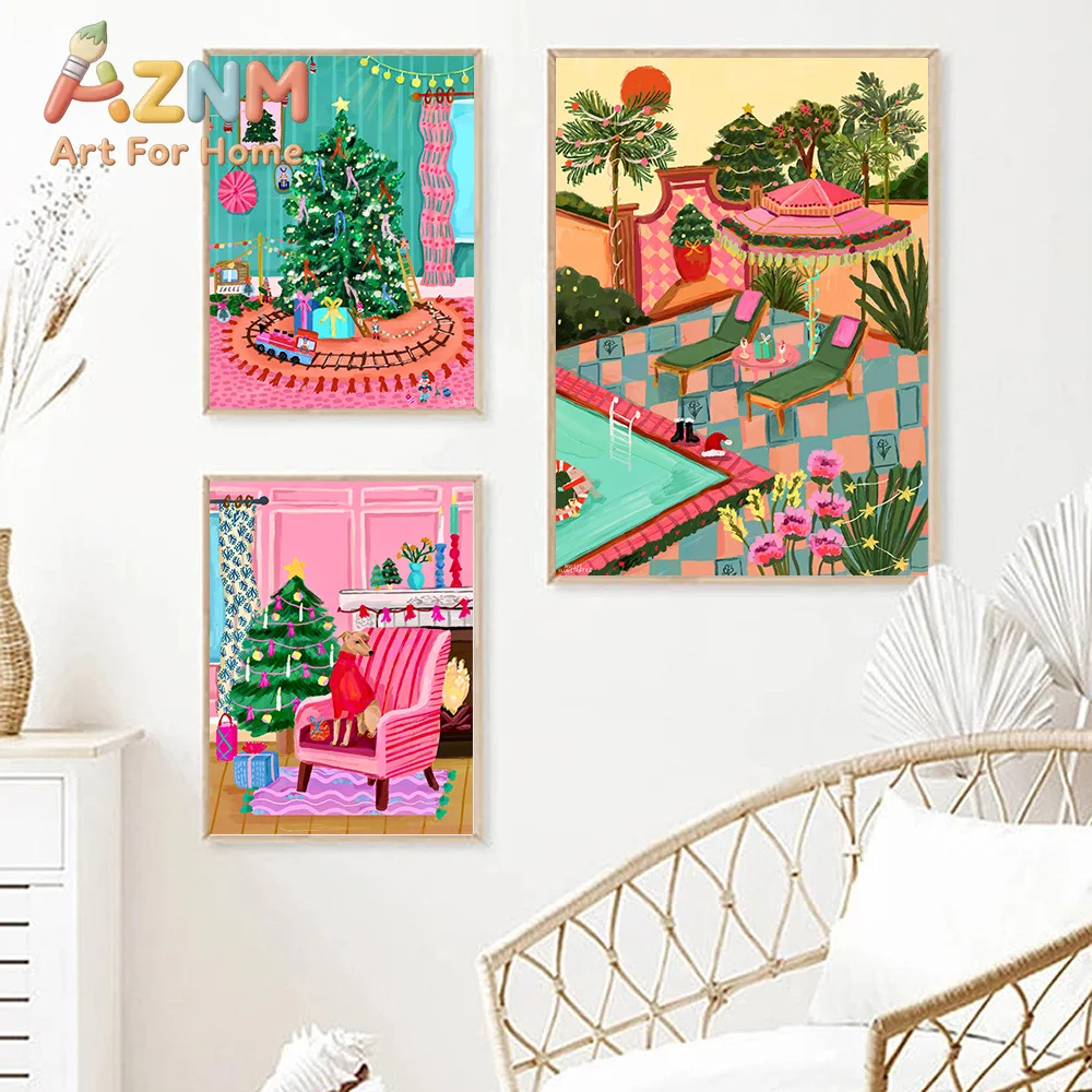New York Winter Wonderland Travel Landscape Wall Art Canvas Painting Christmas Posters And Prints Pictures For Living Room Decor