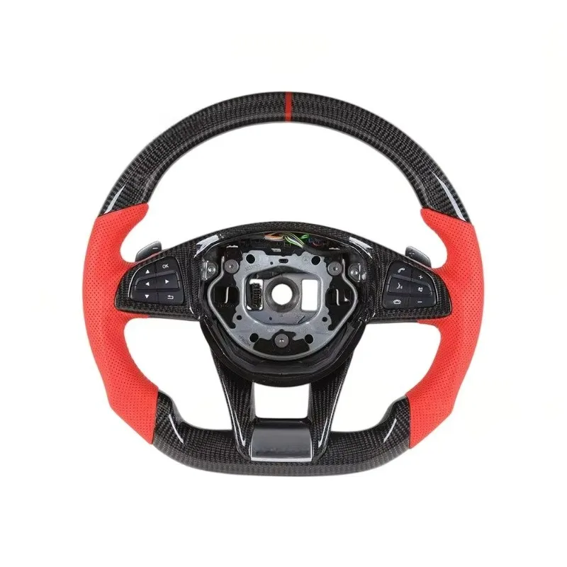 Cost-effective Modified LED Carbon Fiber Steering Wheel Fit for Mercedes-Benz AMG W222 W190 C190 W205 W166 W213 G63 C63 A45 W177
