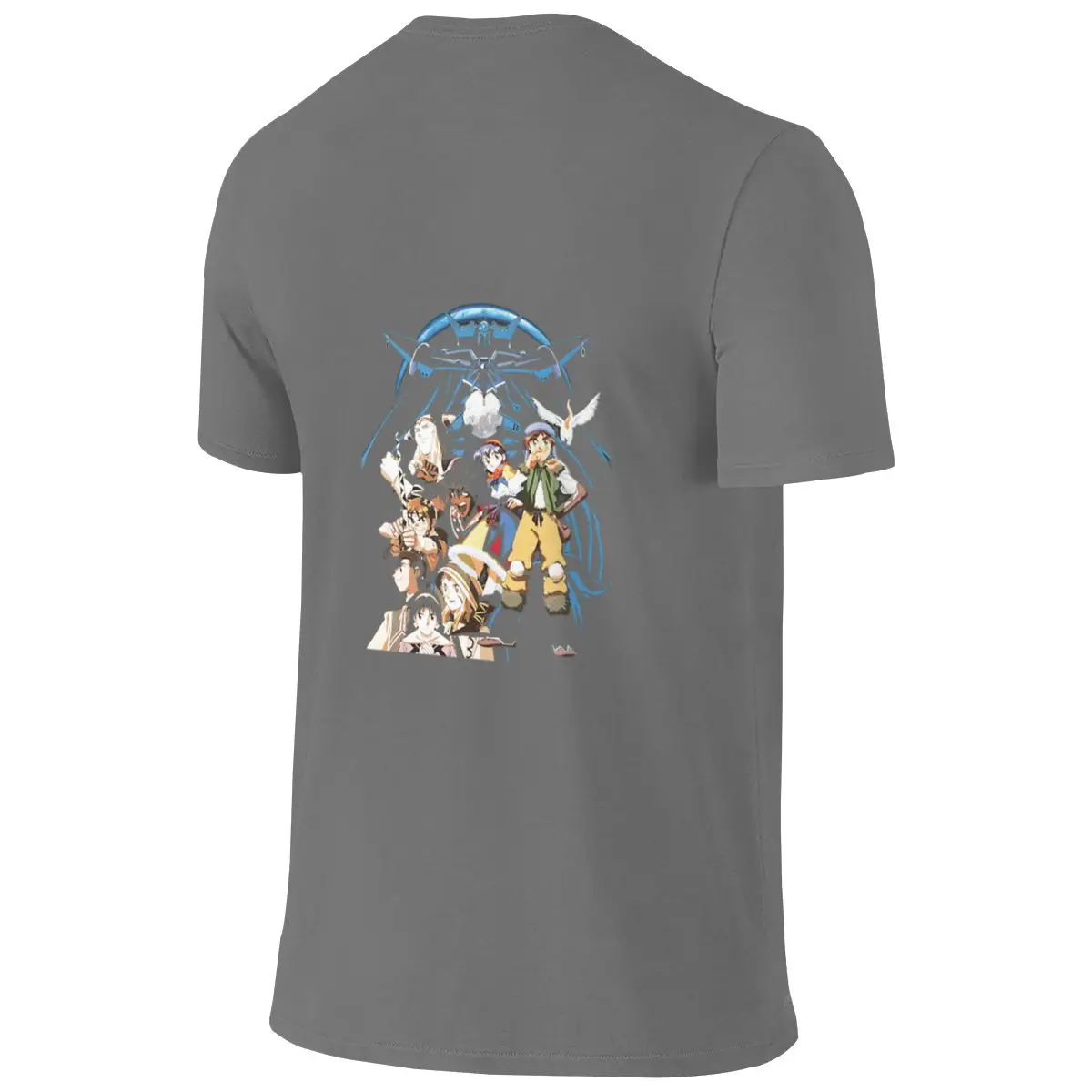 Lunar The Silver Star Lightweight Reversible T-shirt American Street Ribbed Collar Short Sleeve
