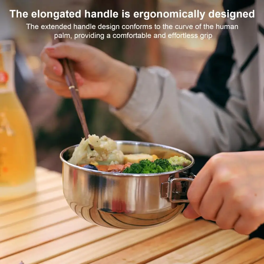 500/700ML Stainless Steel Folding Bowl Portable Outdoor Camping Hiking Backpacking BBQ Picnic Travel Food Grade Collapsible Cook