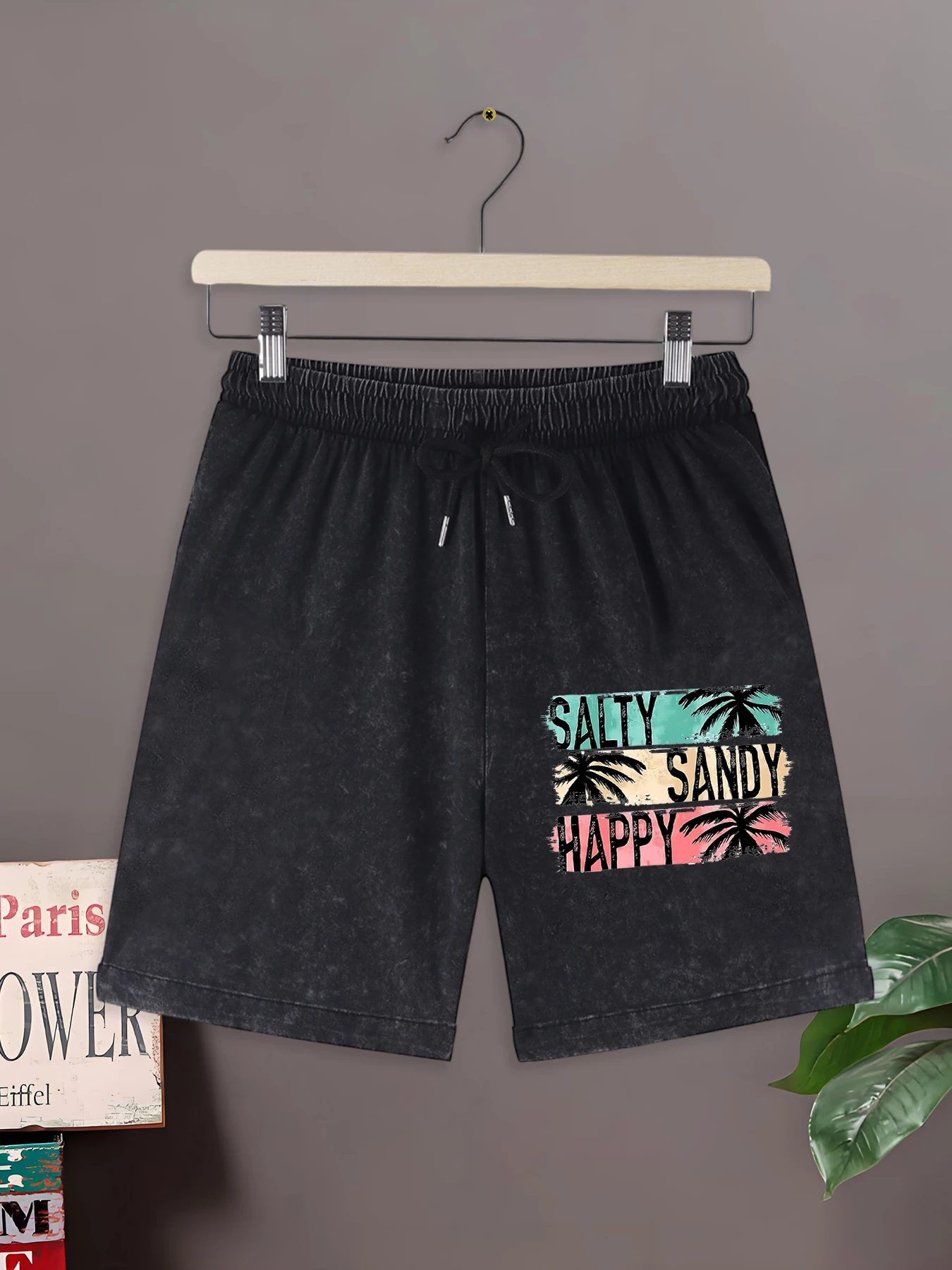 

Salty Sandy Happydesign Man'S Summer Cotton Washed Shorts Fashion Loose Pants Sport Vacation Bottom All-Match Trendy Short Pant