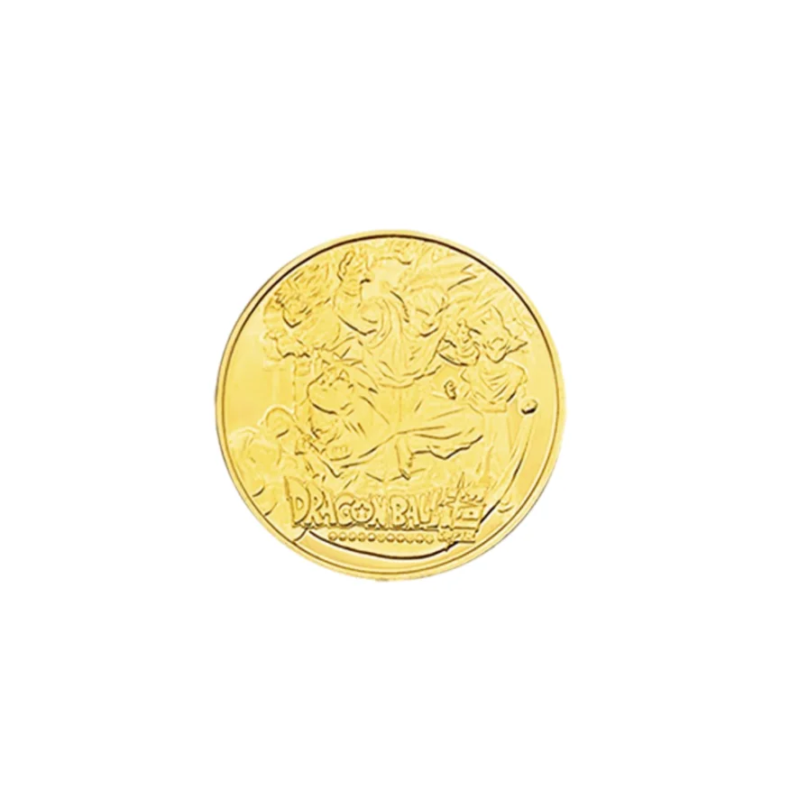 Dragon Ball Gold Plated Gold Coin Son Goku Vegeta Commemorative Coins Children Classic Anime Peripherals Collection Toy Souvenir