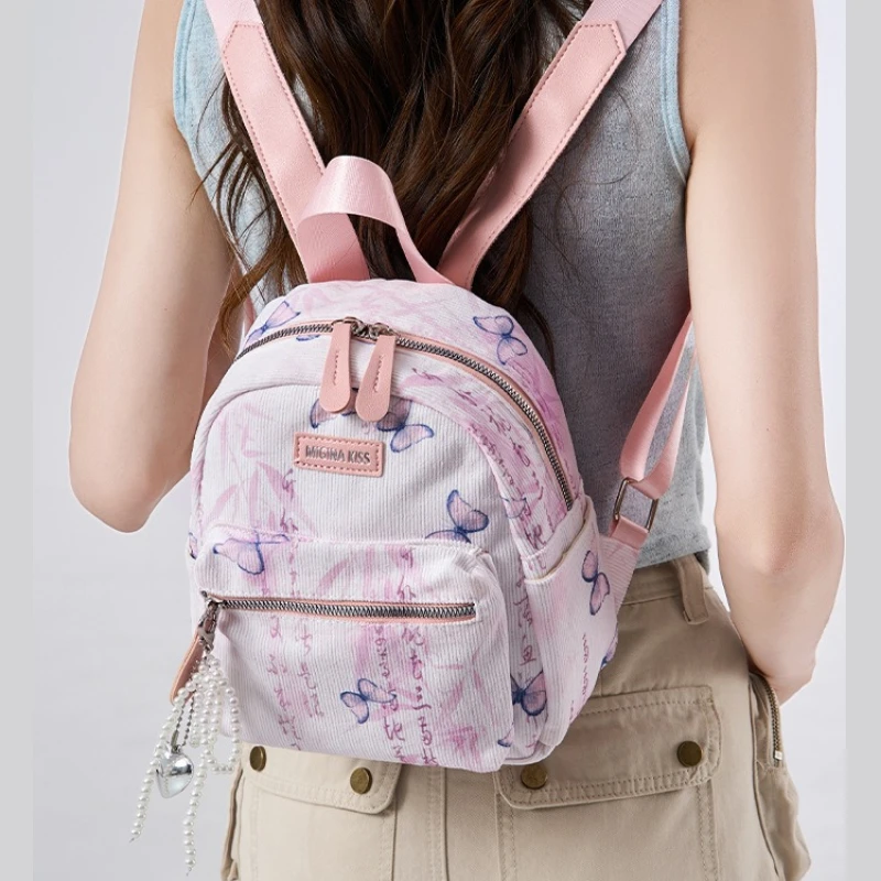 

Traditional Style Mini Backpacks Casual Elegant Women Handbag Stylish Butterfly Pattern Shoulder Bags with Adjustable Strap