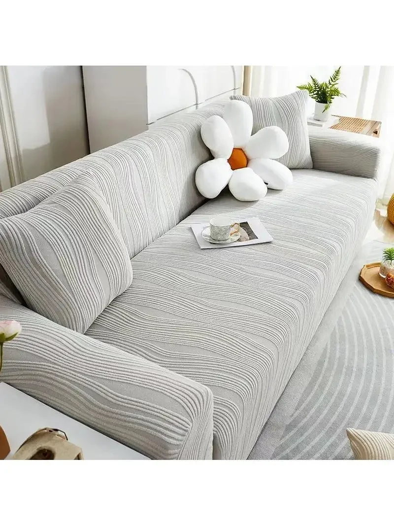 Thickened Full Wrap Sofa Cover Protector  Straight Row  Proof Dustproof Home Fabric Sofa Sheets Pure Color
