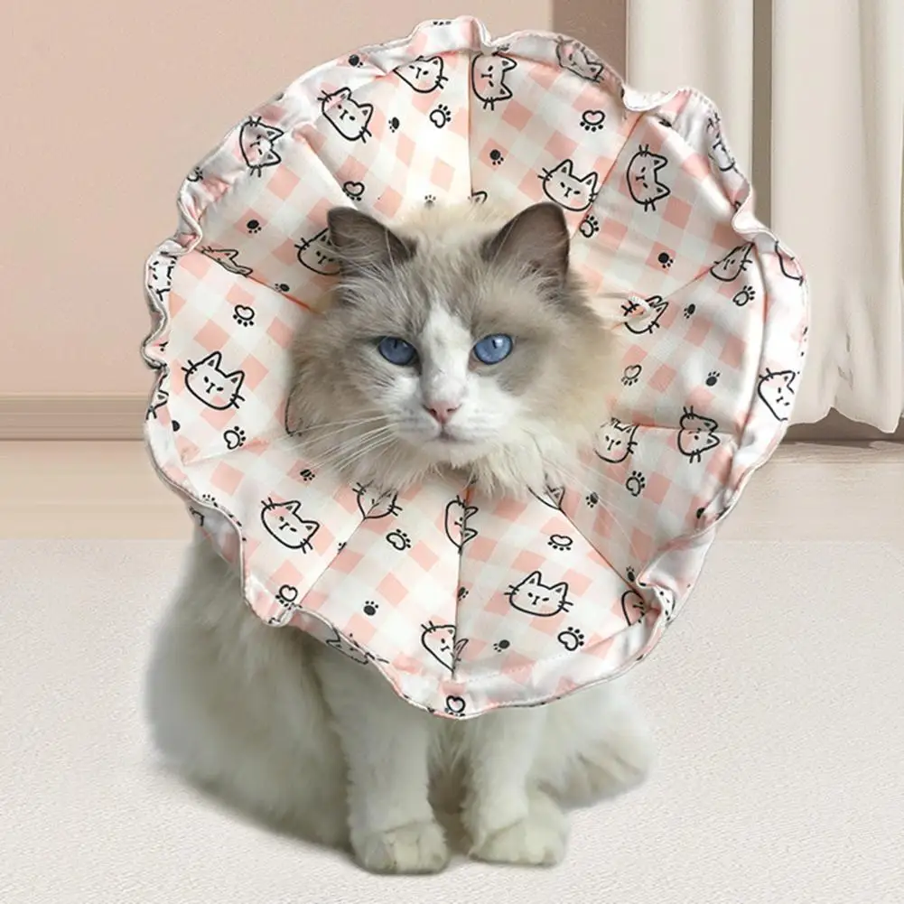 

Drawstring Pet Cone Good After Surgery Cat Cone Pet Recovery Collar No Odor Pet Recovery Collar