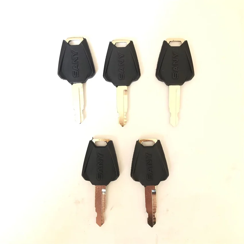 

5PCS Sany Ignition Key Copper For SY65 SY75 SY135 SY215 Excavator Heavy Equipment