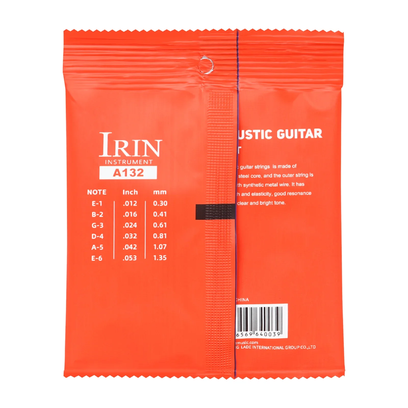 IRIN A132 Acoustic Guitar Strings Carbon Steel Core Red Copper Winding Antirust Coating Folk Guitar Strings Guitar Parts