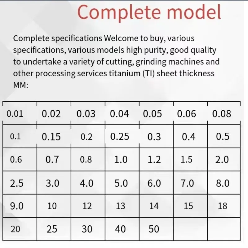 Ti99.9% high purity titanium plate Titanium plate experimental research TA1 TA2 can be customized size