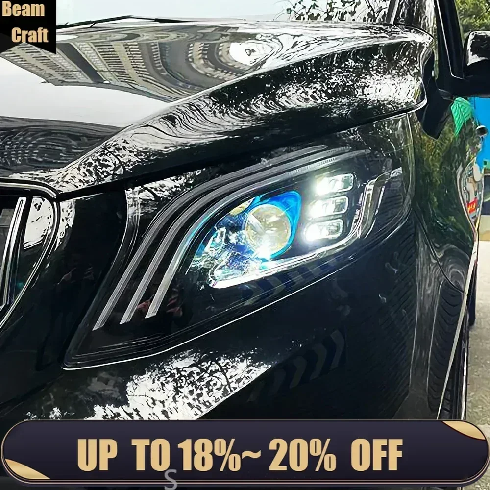 

Upgraded Car Lamps Assembly For Benz Vito W447 2016-2023 V-Class High Configure Auto LED Projector Lens Headlights Accessories