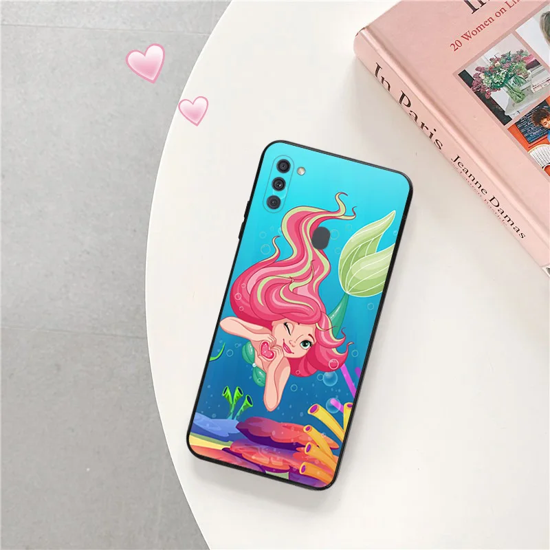 Soft Silicone Phone Case For A30 A15 A14 A13 A12 A11 A25 A24 A23 A22 A21S A20 A10 A20E A10S Little Mermaid Matte Protect Cover