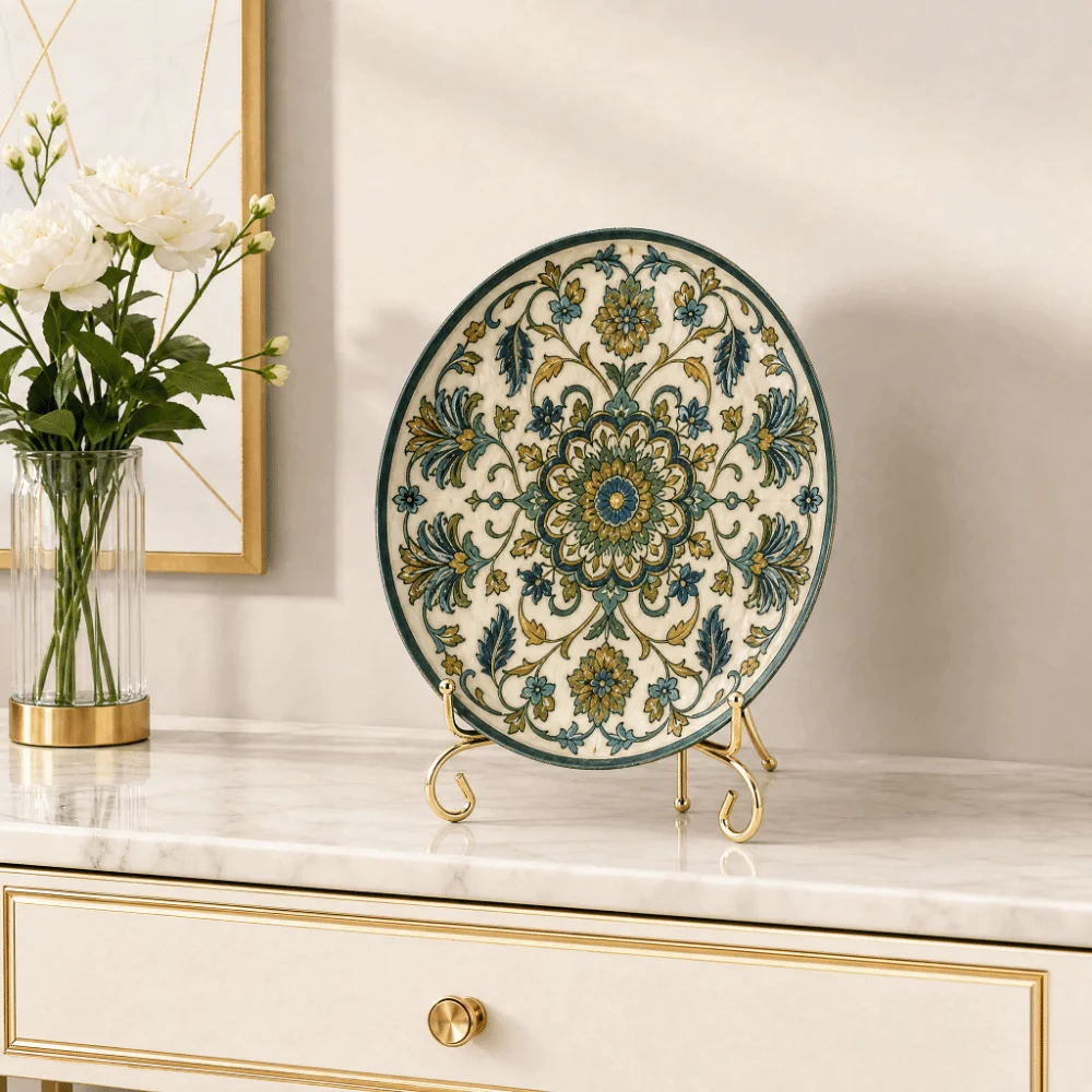 Iron 8 Inch Metal Clock Stand 7.87x5.31in Gold Desktop Metal Holder Modern Metal Finish Three-dimensional Shape