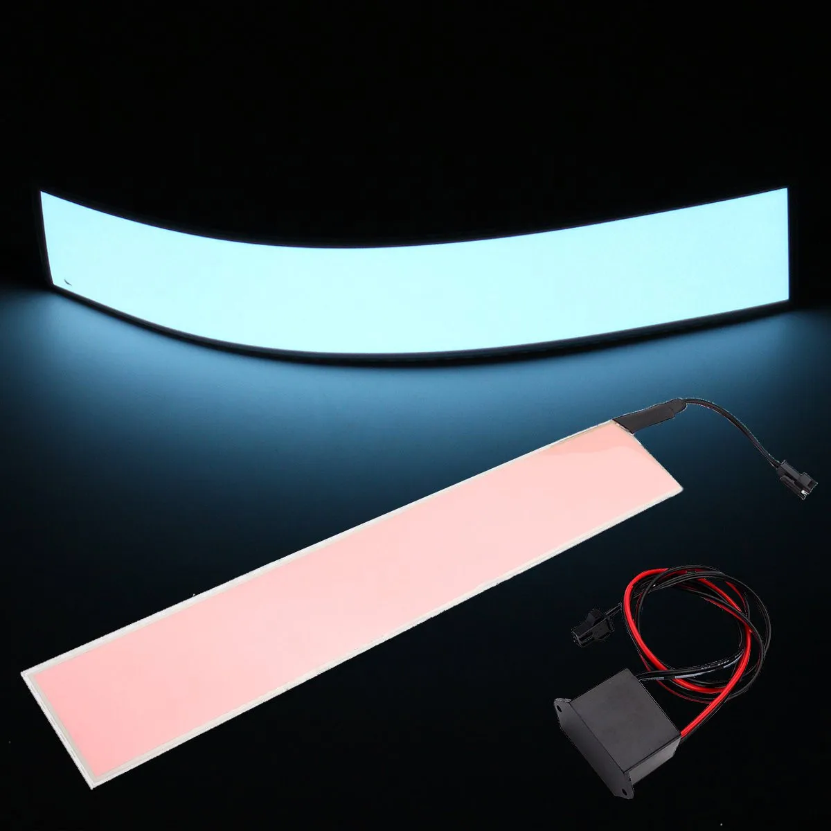 12V Flexible EL luminescent film Light Panel Electroluminescent Back Light Strip Lamp with Inverter 30x5cm For Home Car Party