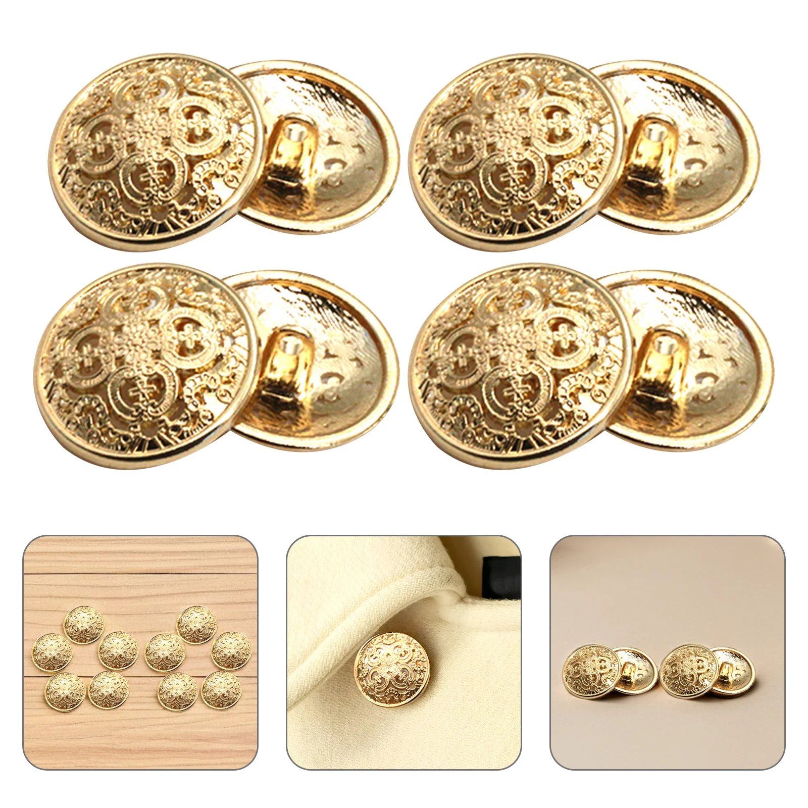 

30Pcs Rustic Metal Buttons Hollow-Out Stylish Buckle for Sewing Clothes Jackets Coats DIY Craft Fasteners