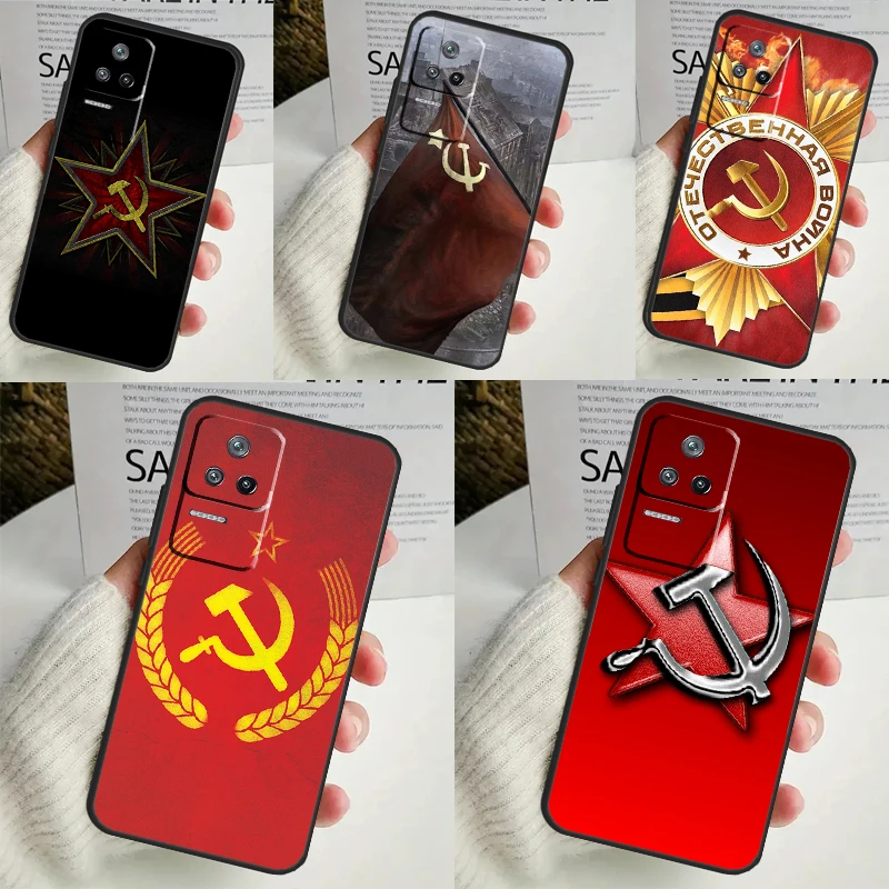 USSR Flag Soviet Union Case For POCO X6 Pro X3 X5 F3 F5 M5s M6 Pro Xiaomi 14 Ultra 11T 12T 13T Pro 12 13 Lite Cover