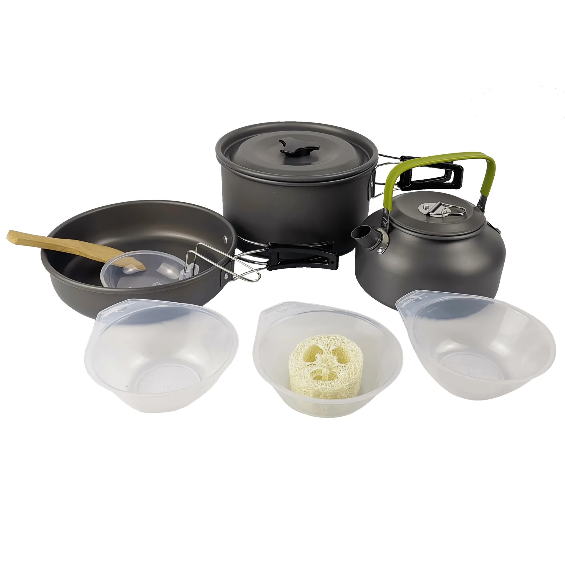 

Portable Food Grade Tea Pot And Tableware Set Combination, Outdoor Camping, Picnic, Hiking, 2-3 Person, A752