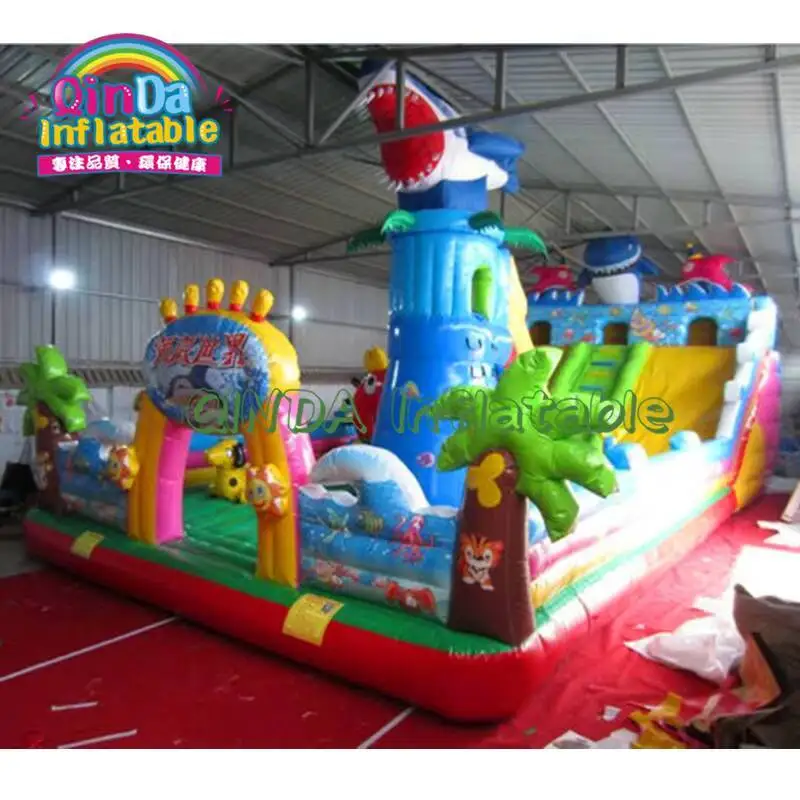 Kommerzielle Hüpfburg Rutsche Hai aufblasbarer Spielplatz aufblasbare springende Hüpfburg für Kinder