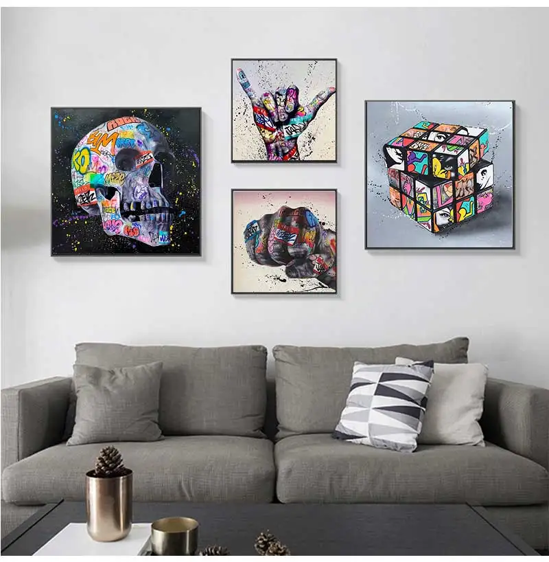 Big Eye Graffiti Art Modular Posters and Prints on Canvas Painting Wall Art Picture for Living Room Nordic Cuadros Home Decor