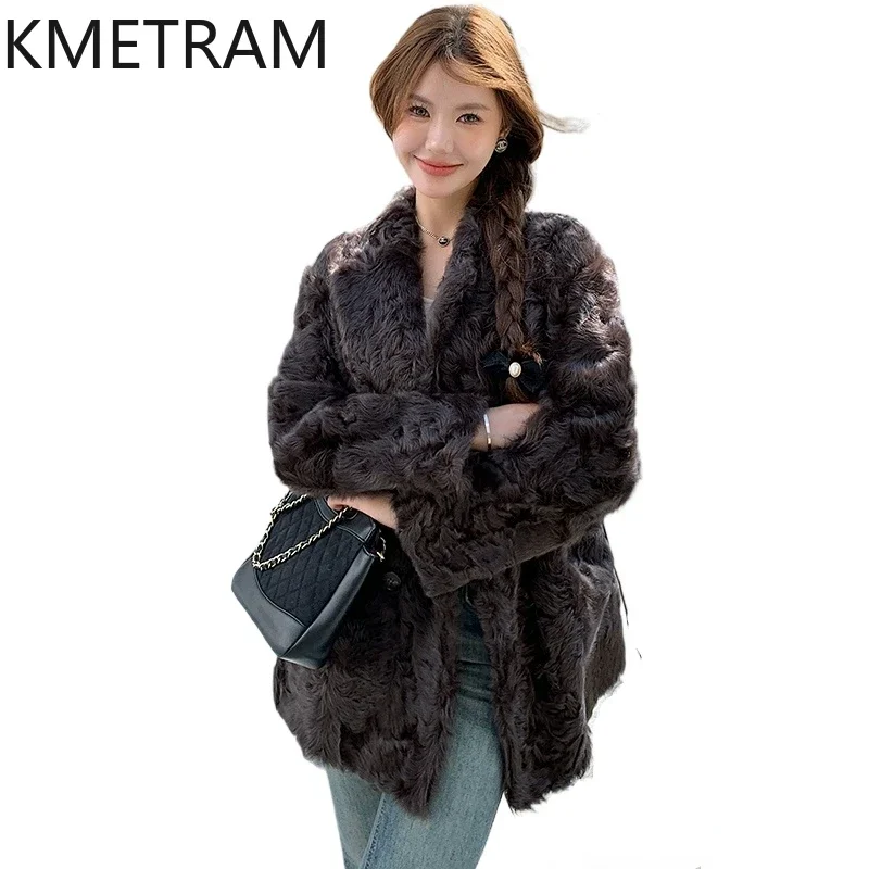 Real Wool Sheepskin Fur Jacket High Quality Double Faced Fur Coat Women 2024 Winter Clothes Woman Fashion Outerwears Fourrure