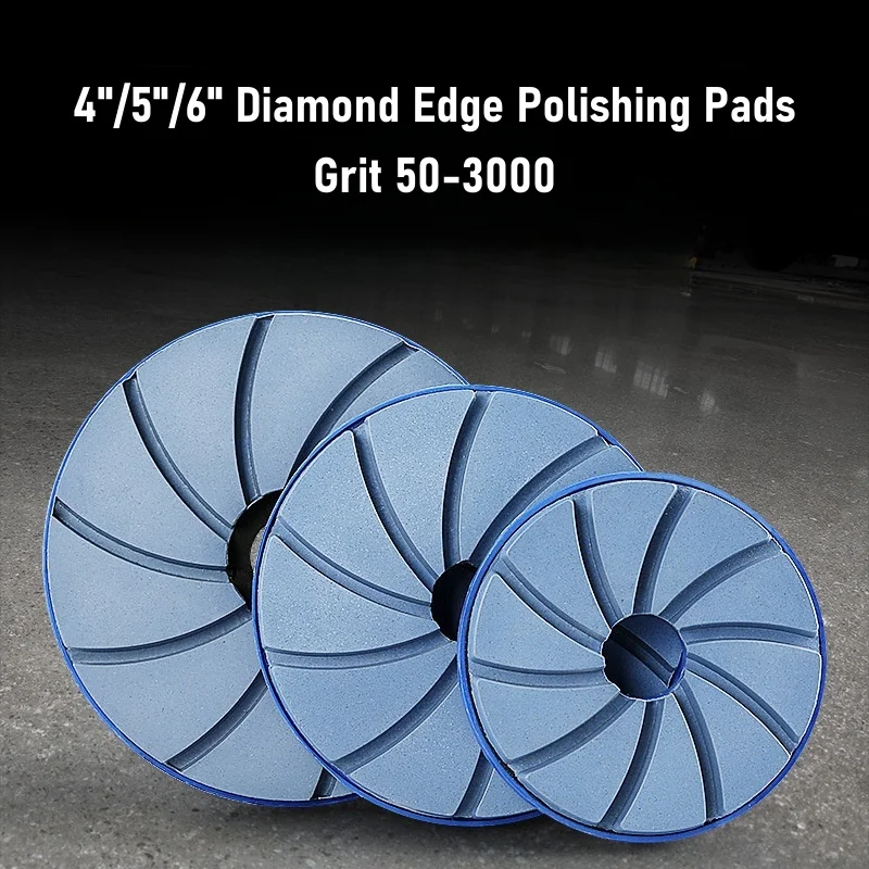 1 Stück 4'' 5'' 6'' Schneckenverschluss Marmor-Polierpads Betonboden-Polierpad Kantenschleifscheibe Körnung 50-3000 – Detail 1