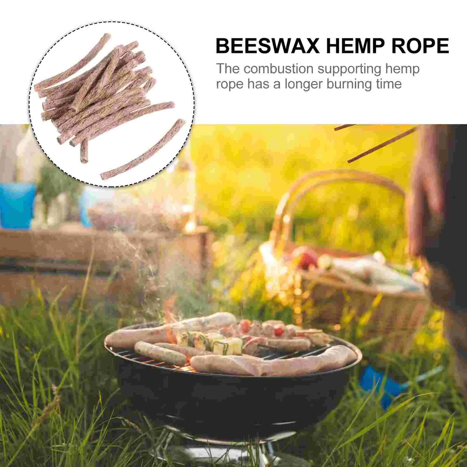 20 Pcs Organic Picnic Barbecue Rope Set Travel Rucksack Wax Fire Cord Hiking