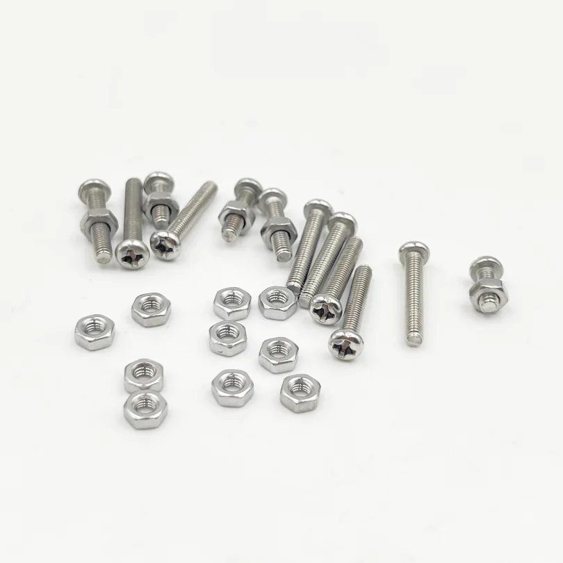 M1 M1.2 M1.6 M2 M2.5 M3 A2 Edelstahl Kreuzrundkopfschrauben-Set Rundkopfschrauben mit Kreuzschlitz Kleine Maschinenschrauben – Detail 10