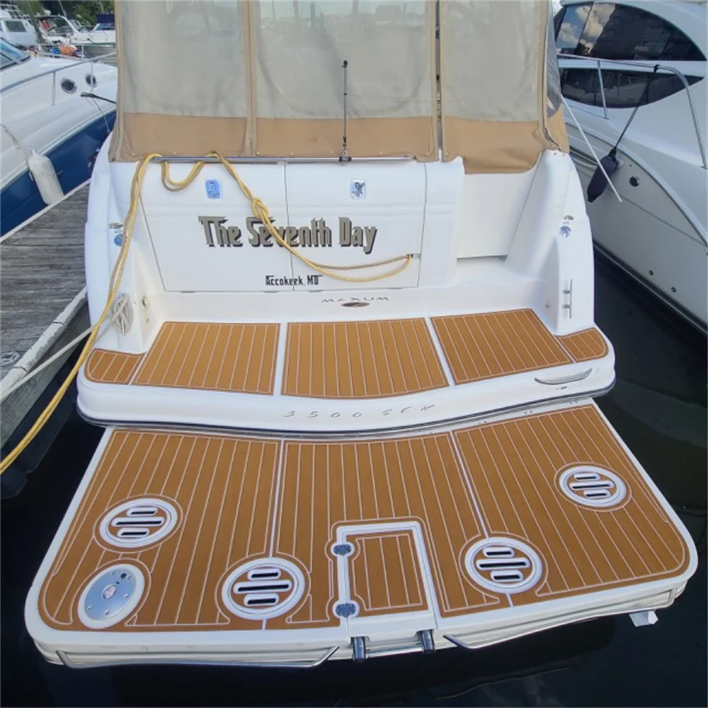 STLF 2001 Maxum 3500 SCR Extended Swim Platform Pad Boat EVA Foam Teak Deck Floor Mat SeaDek MarineMat Gatorstep Style Self Adhe - view 2