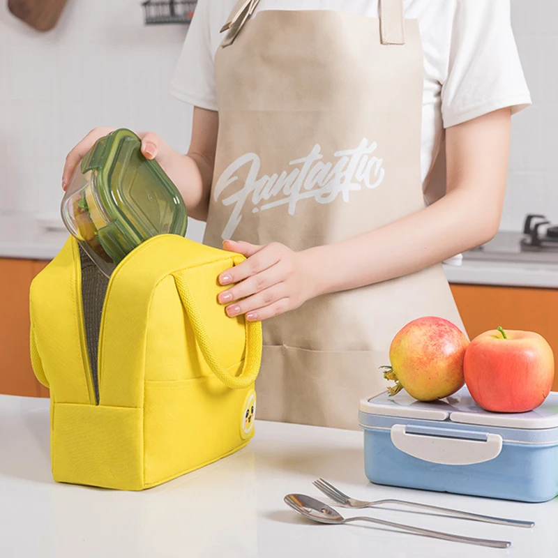 Маленькая термосумка для обеда для женщин, портативная сумка-холодильник для работы, детская школьная герметичная сумка для ланча с застежкой-молнией