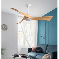 52 Inch Ceiling Fan with Light and Remote Control Wood Blade Low Noise Pure Copper DC Motor Ventilador De Techo