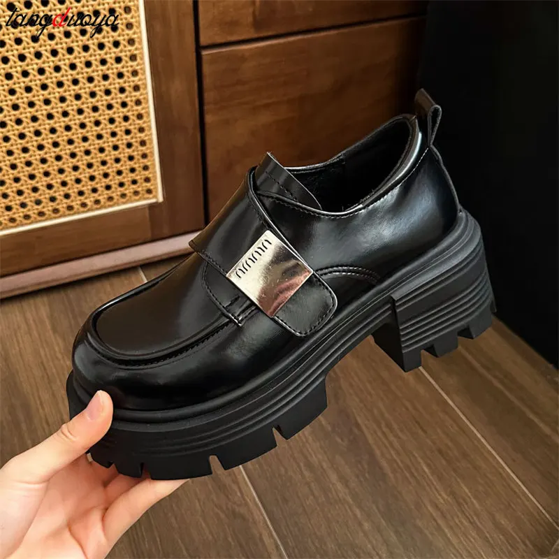 High Heels Mary Jane Shoes Women Fashion Retro black Lolita Shoes Woman thick Bottom Gothic Shoes Japanese JK uniform shoes 2024