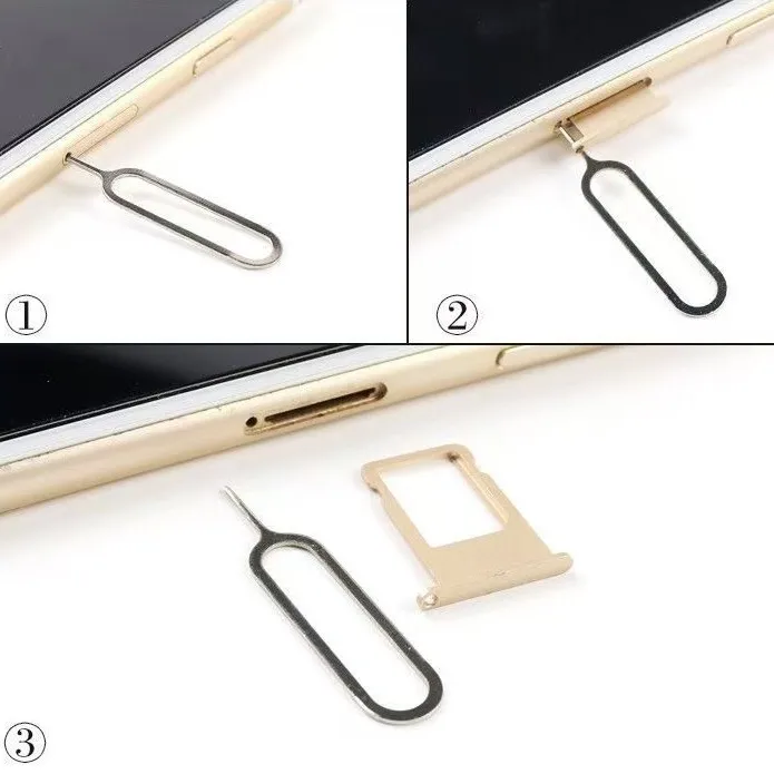 100PCS Sim Card Tray Pin Eject Removal Tool Pin Opener For Smartphone For Samsung For Moto For Xiaomi For Huawei For Iphone