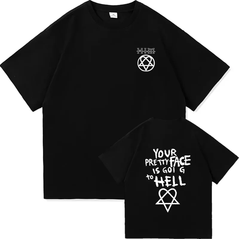 2025 Your pretty Face is Going to Hell TShirt Him Ville Valo Men Clothing Harajuku Vintage Unisex High Quality Cotton Cool Tee