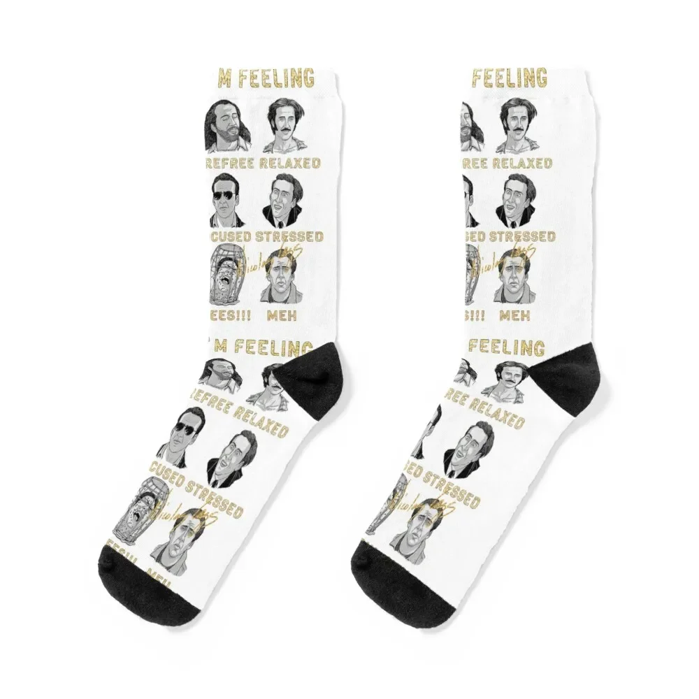 

Nicholas Cage - Nicolas Cage - Nick Cage - Nic Funny Feeling Socks valentine gift ideas kids warm winter Socks Girl Men's