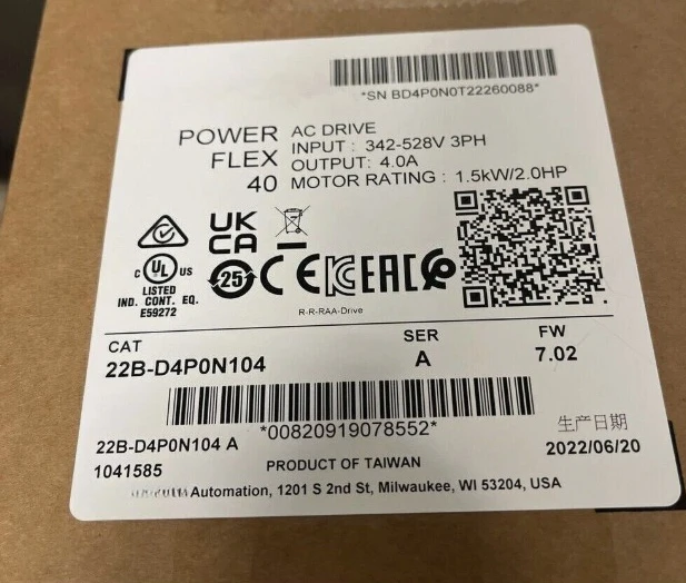 

Brand new orignial 22B-D4P0N104 40 Adjustable Frequency, AC, Inverter - Fast delivery