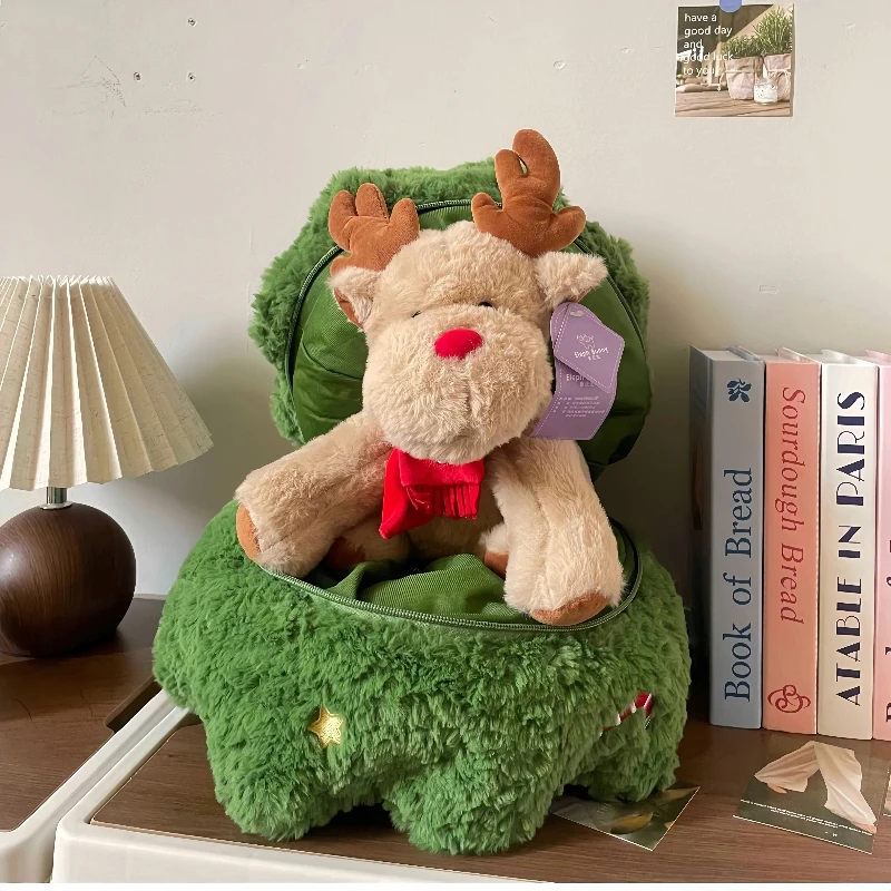 

Рождественская елочная подушка, плюшевая игрушка с карманом на молнии, мягкая кукла, декор, креативный рождественский подарок для подруги, жены, семьи