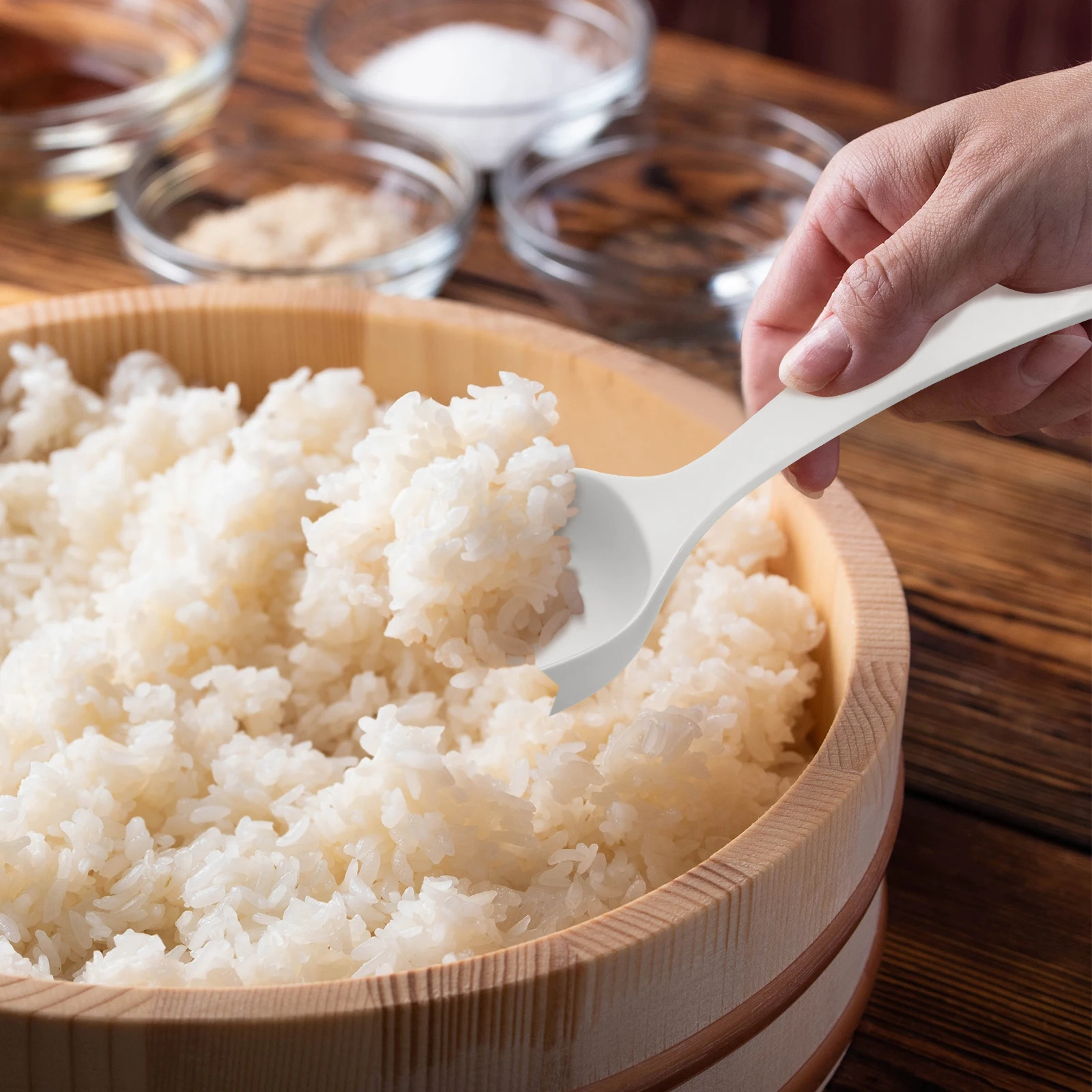 

2pcs Large Porridge Spoon Non-Stick Reusable Soup Ladle Long Handle For Kitchen Canteen Restaurant Buffet Cooking Serving Ladle