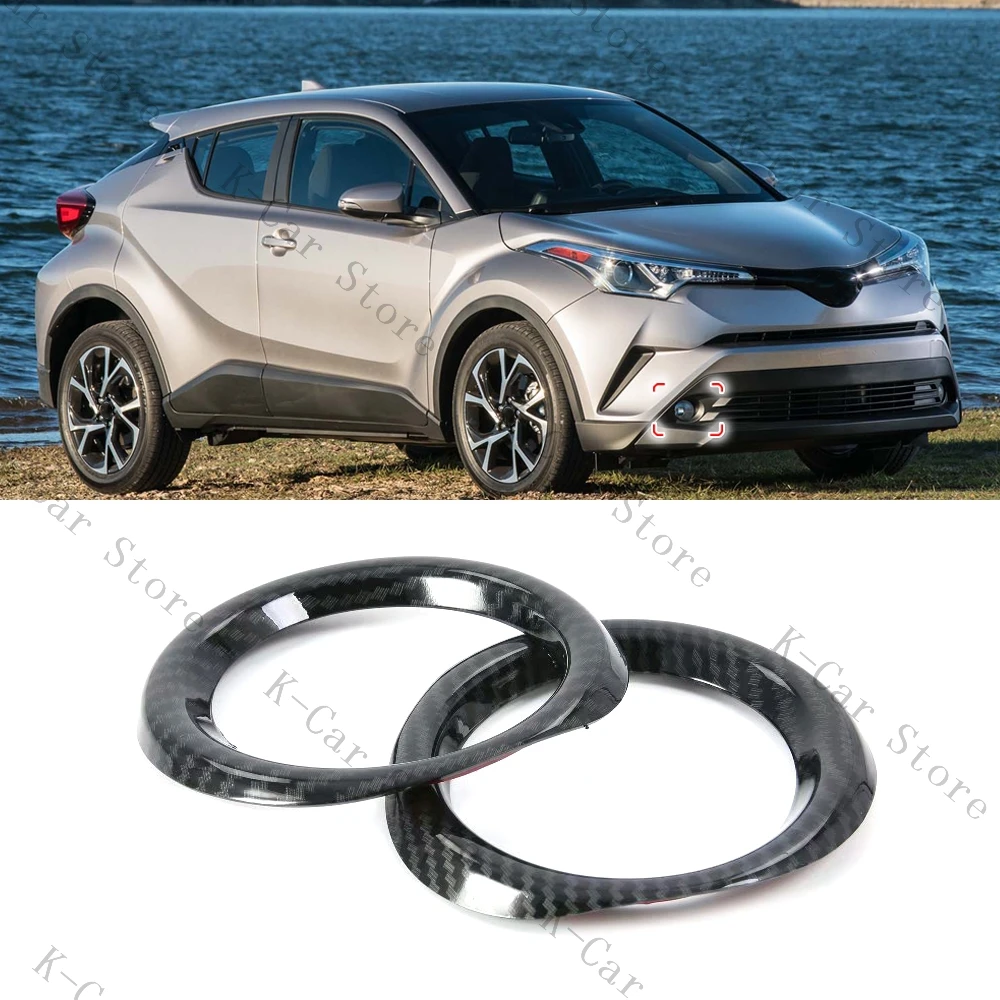 

Car ABS Carbon Fiber Fog Light Lamp Cover For Toyota C-HR CHR C HR 2016 2017 2018 Car Styling