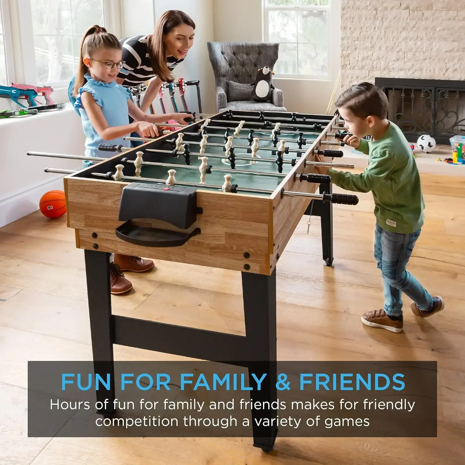 2x4ft 10-in-1 Combo Game Table Set for Home, Game Room, Friends & Family w/Hockey, Foosball, Bowling, and Backgammon USA