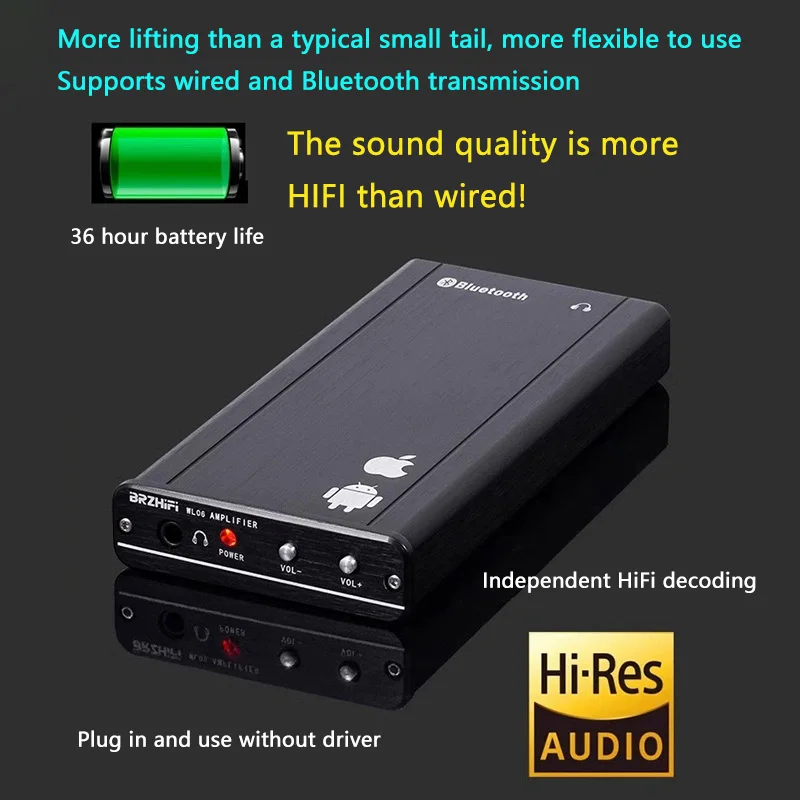 

Weiliang WL06 Cell Phone Wireless Bluetooth 5.2 Portable Earphone USB HD HiFi Decoder DAC