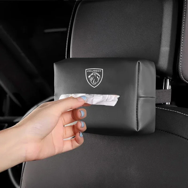 Car Seat Backrest Tissue Box Back Hanging Type Suitable For Peugeot 206 307 308 3008 207 208 407 508 2008 408 4008 Rifter 5008