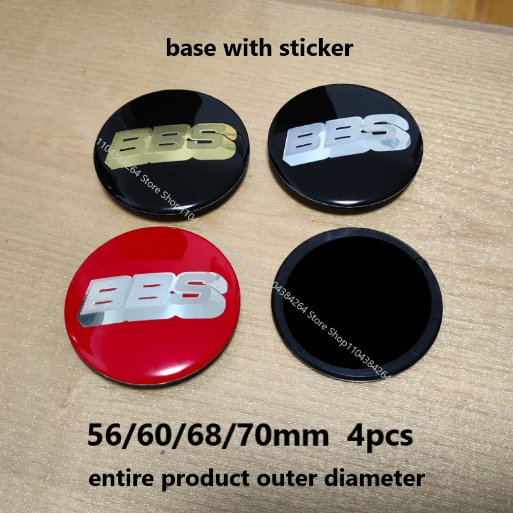 

4pcs 56 60 68 70mm [Outer diameter of base] curved surface Car Wheel hub center Cap Hub for BBS 0924 Center HubCaps accessories