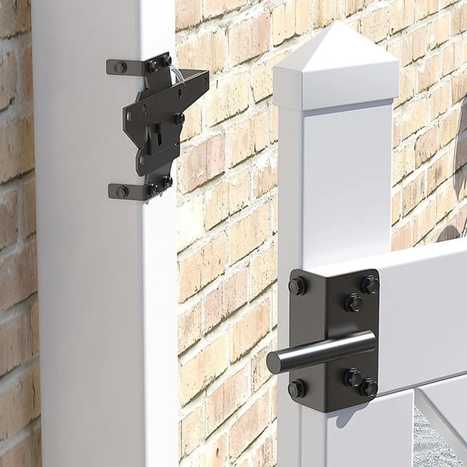 

Heavy Duty Self Locking Gate Latch Easy to Install Carbon Steel Automatic Weight Lever for Shed Garden Outdoor Courtyard Garage