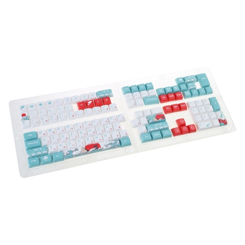 1 set Traditional Zhuyin Keycaps Set for 61/64/68/75/87/98/104/108 Mechanical Keyboards, XDA/OEM Coral Sea Design