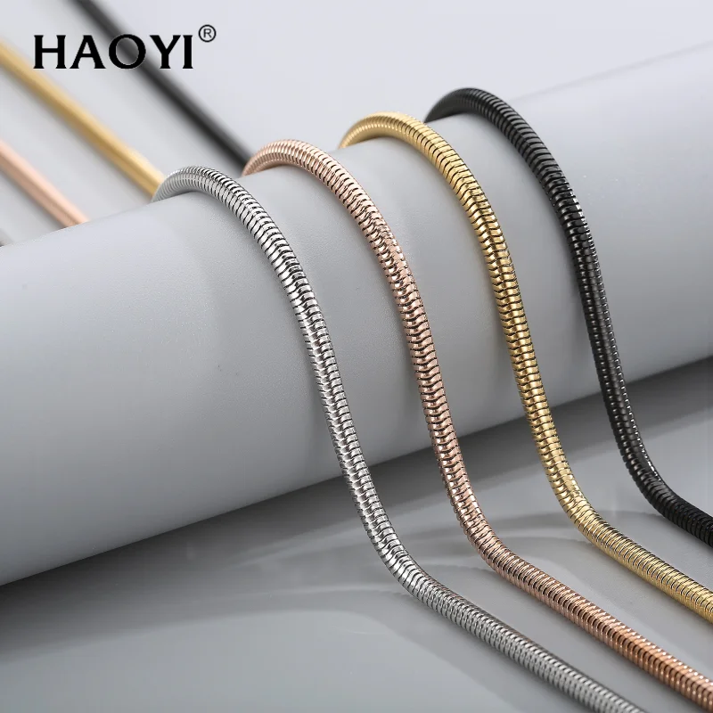 2.5/3/4mm Round Snake Chain Necklace for Men Women Chic Stainless Steel Gold Color Metal Simple Boho Neck Collar Jewelry