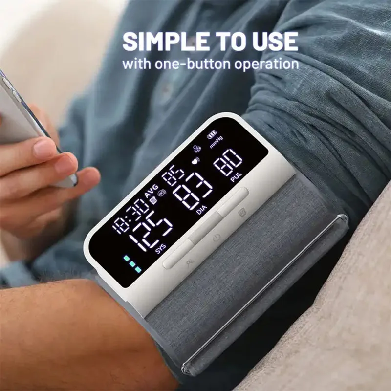 Bluetooth upper arm blood pressure monitor, LED large screen heart rate pulse blood pressure monitor, USB intelligent blood pres